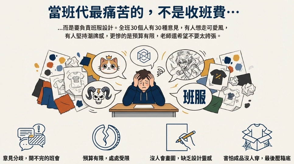 班服設計參考:2026 班服設計風格與圖案示意圖